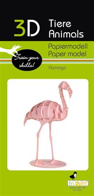 Modèle En Papier 3D - Flamant Rose
