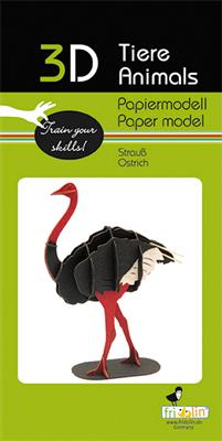 Modèle En Papier 3D - Autruche