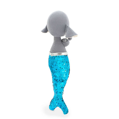 Peluche en coton, Alicia l'éléphant sirène : 29 cm, dès 3 ans