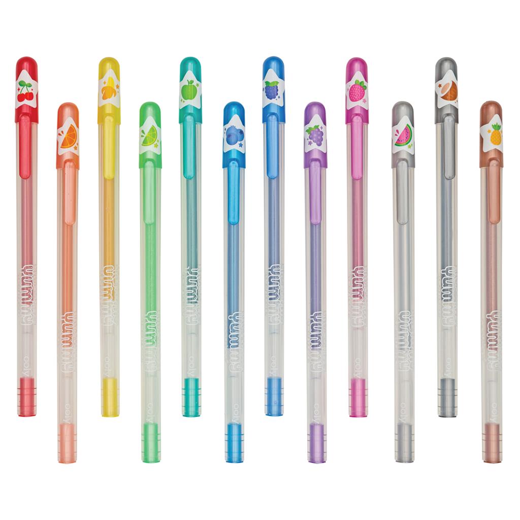 Set de 12 Stylos Gel Pailletés et Parfumés