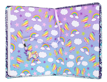 Carnet à sequins – arc-en-ciel licorne