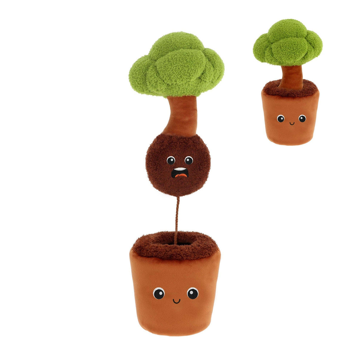 Peluche botanique Keeleco bonsaï vert en pot, 25 cm