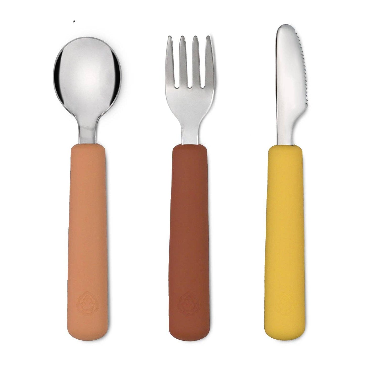 Set de couverts fourchette/cuillère/couteau - camel et châtaigne
