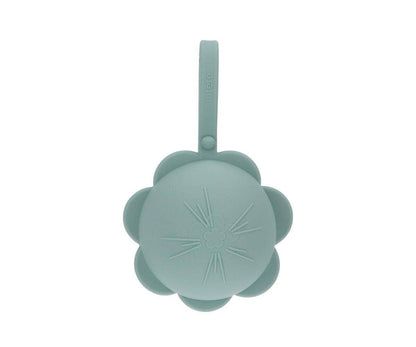 Porte-sucette en silicone Fleur sauge clair
