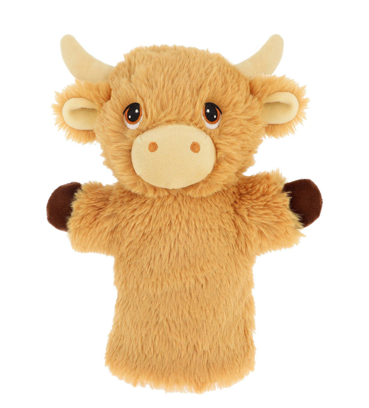 Marionnette vache Highland rousse Keeleco 27 cm