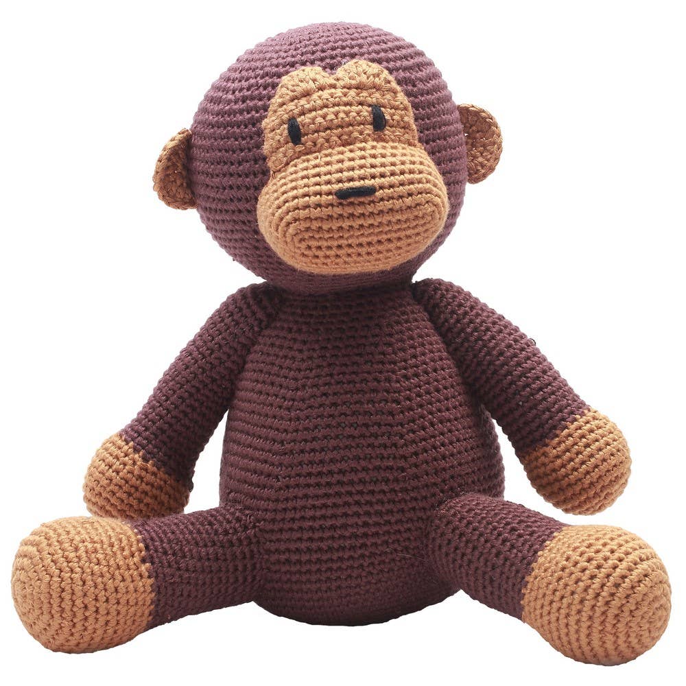 Peluche en Crochet - Singe brun foncé