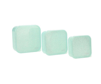 3 Boîtes Déjeuner Aqua Paillettes Turquoise