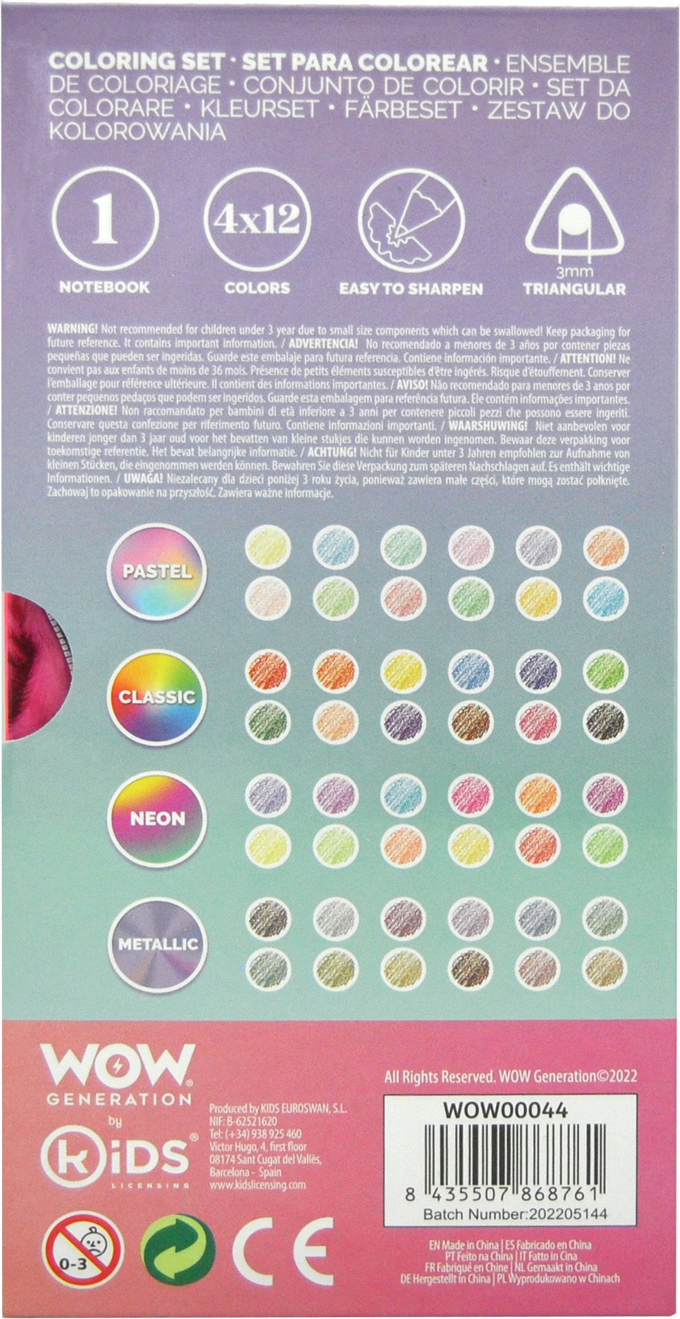 Coffret de coloriage WOW Generation avec 48 crayons et carnet