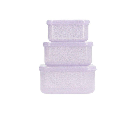 3 Boîtes Déjeuner à Paillettes Lilas