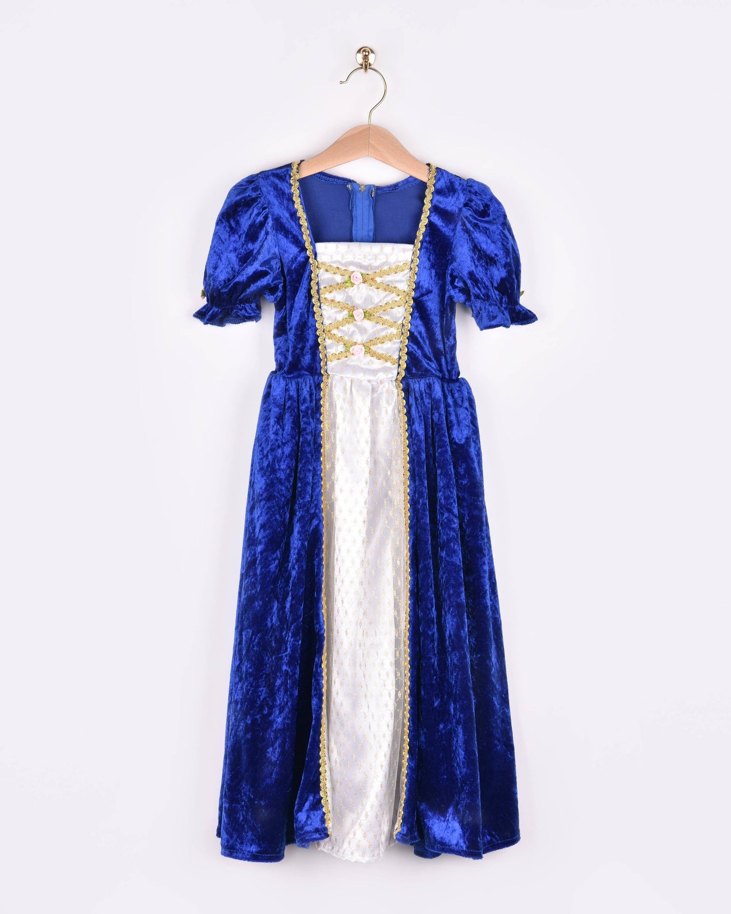 Robe de princesse bleue en velours 110-116 cl 4-6 ans