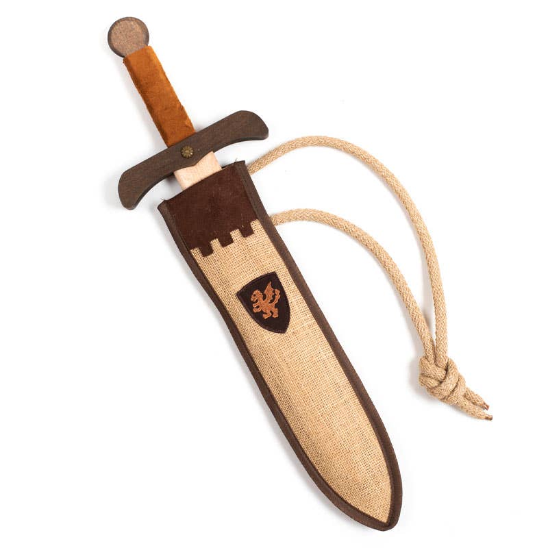 ÉPÉE RUSTIK NATUR S + POCHETTE EN JUTE - KALID MEDIEVAL