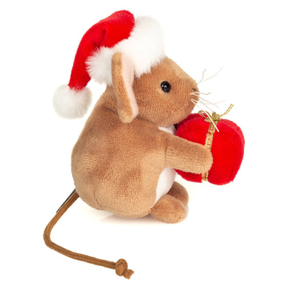 Peluche Souris de Noël avec cadeau