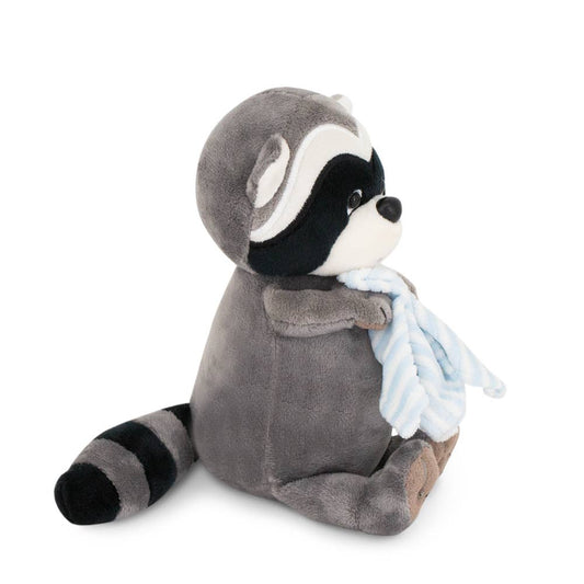 Peluche raton laveur Denny avec serviette de 15 cm