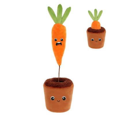 Peluche botanique Keeleco carotte orange en pot, 25 cm