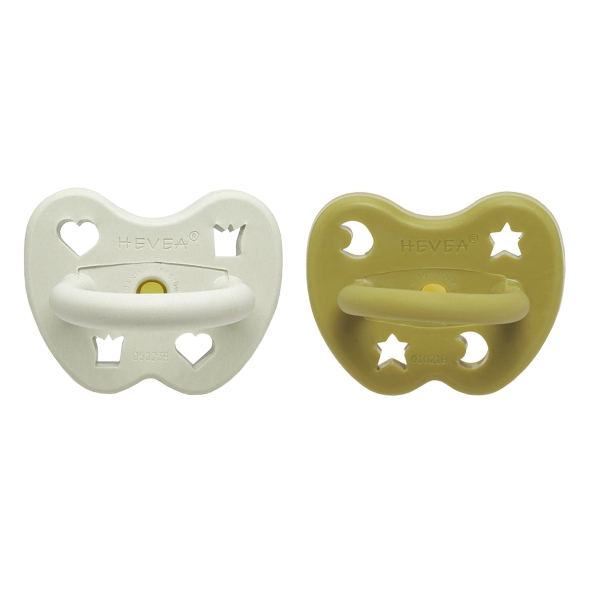 Lot de 2 sucettes rondes – 3 à 36 mois – HEVEA