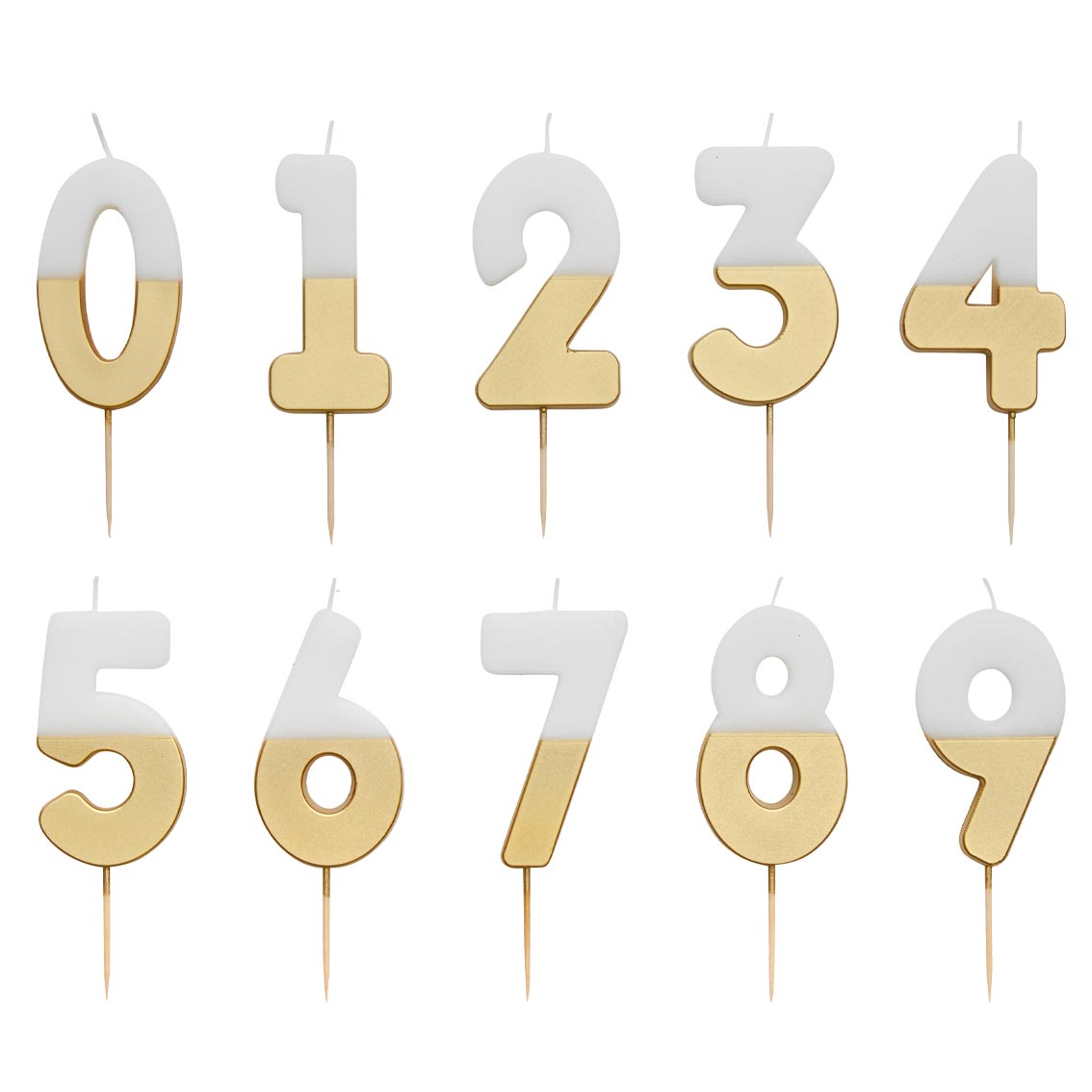 White & Gold Birthday Number Candle - 3