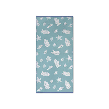 Beach Towel Microfiber - Green - Surf Dogs - 135 x 65 cm