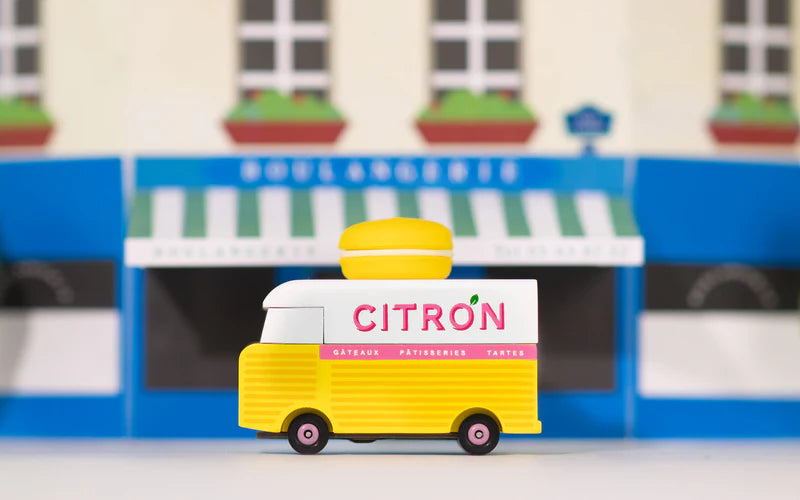 Camionette en Bois Candycar World - Van Macaron Citron