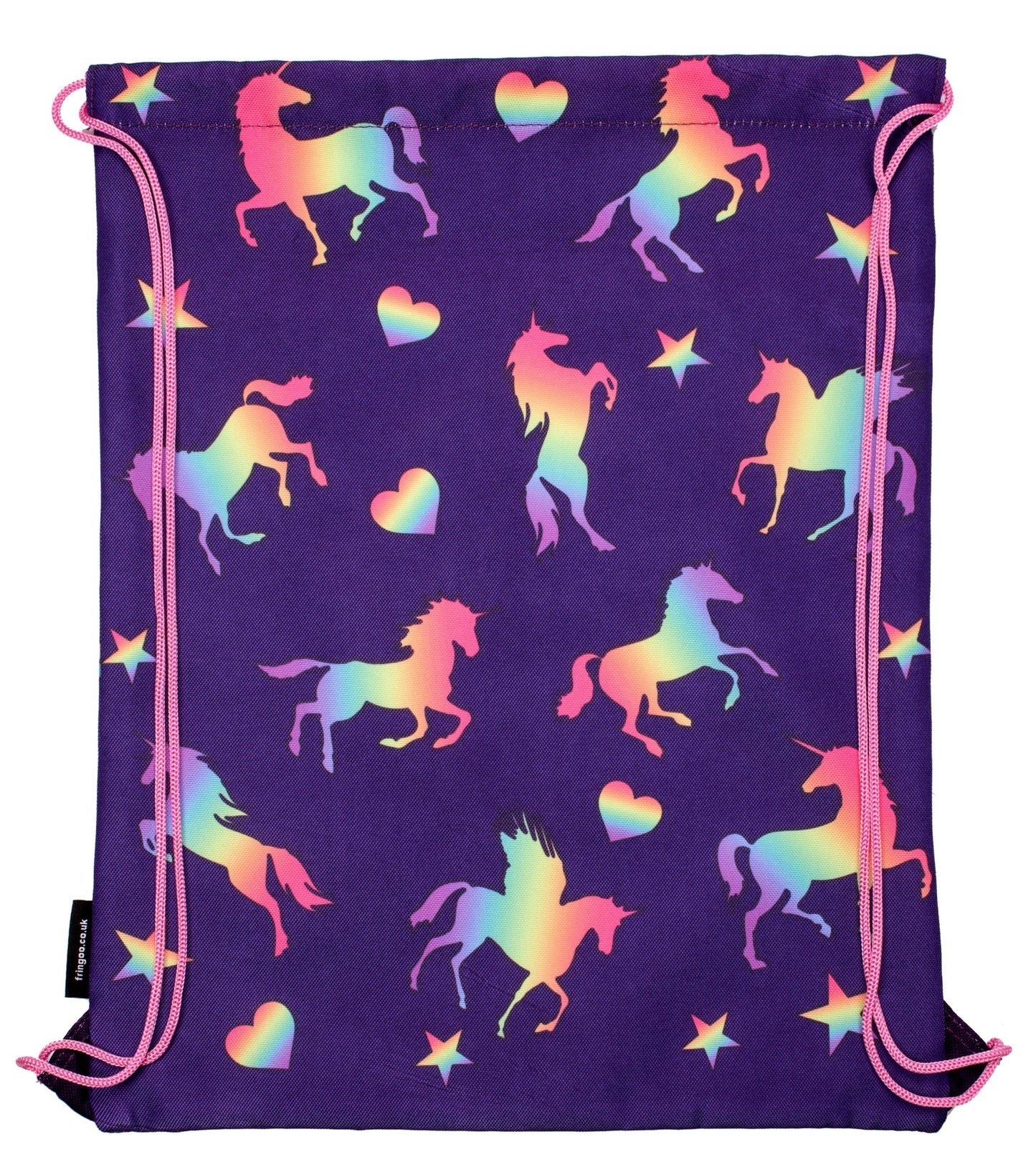 Sac à cordon – violet licornes