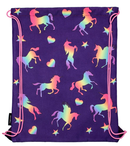 Sac à cordon – violet licornes