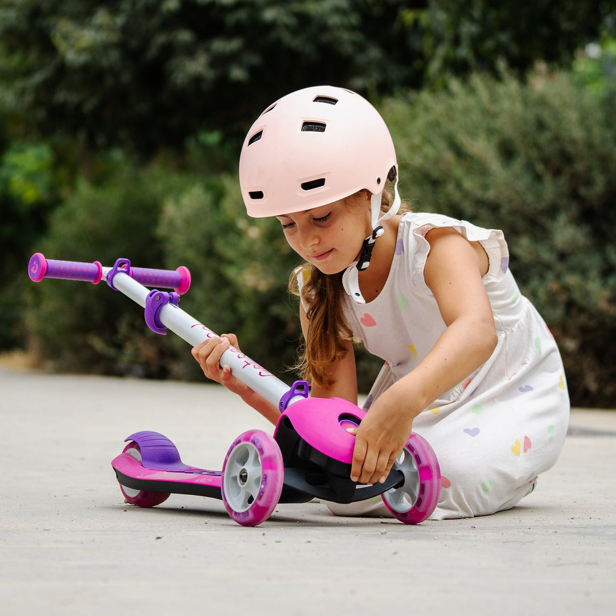 Trunki Trottinette pliante à 3 roues - Large 4-7 ans (Rose)