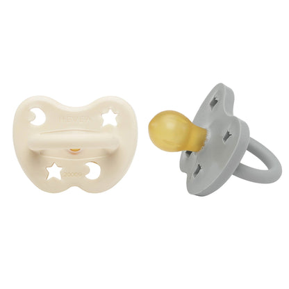 Lot de 2 sucettes rondes – 3 à 36 mois – HEVEA