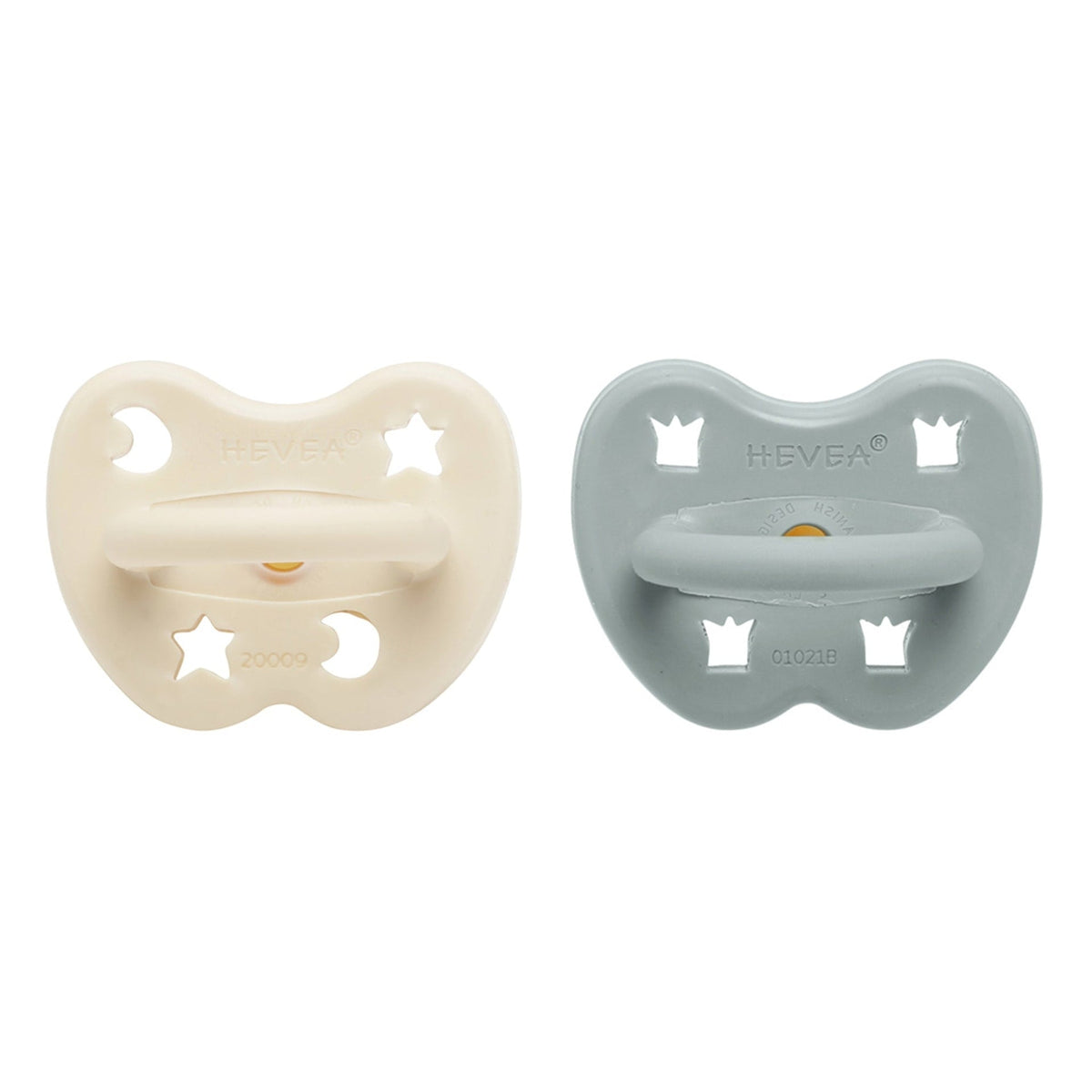 Lot de 2 sucettes rondes – 3 à 36 mois – HEVEA