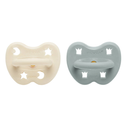 Lot de 2 sucettes rondes – 3 à 36 mois – HEVEA