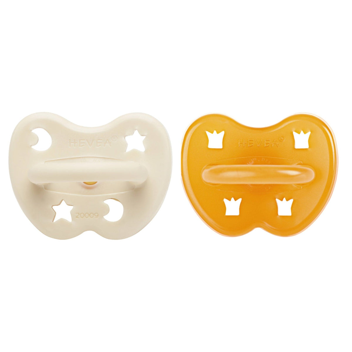 Lot de 2 sucettes rondes – 3 à 36 mois – HEVEA