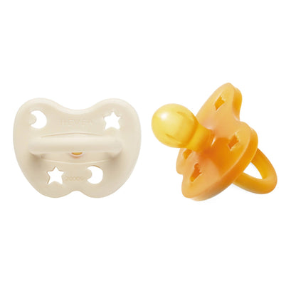 Lot de 2 sucettes rondes – 3 à 36 mois – HEVEA