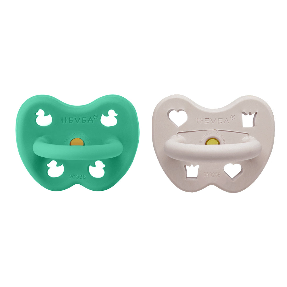 Lot de 2 sucettes rondes – 3 à 36 mois – HEVEA