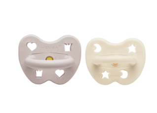 Lot de 2 sucettes rondes – 3 à 36 mois – HEVEA