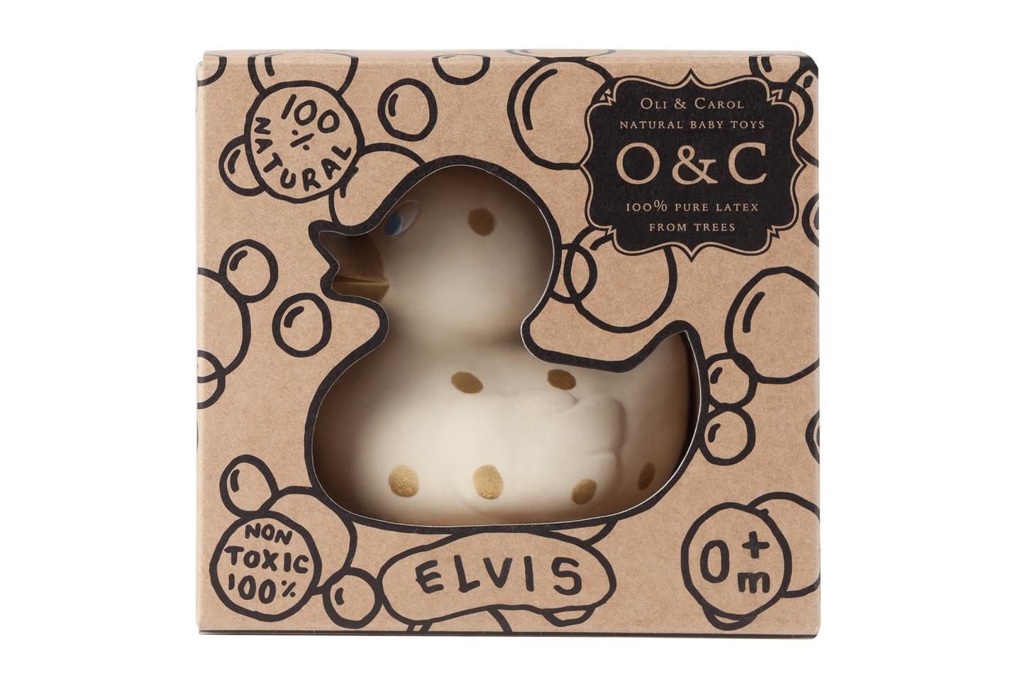 Elvis le Canard Pois Dorés – Jouet de bain et dentition bébé – vue produit 4