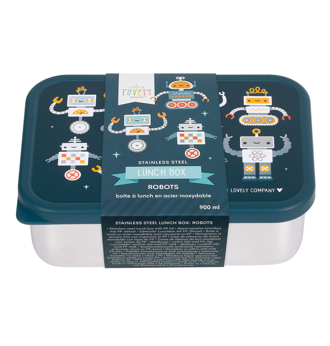 Boîte à déjeuner en inox - Robots – vue 6 – A Little Lovely Company