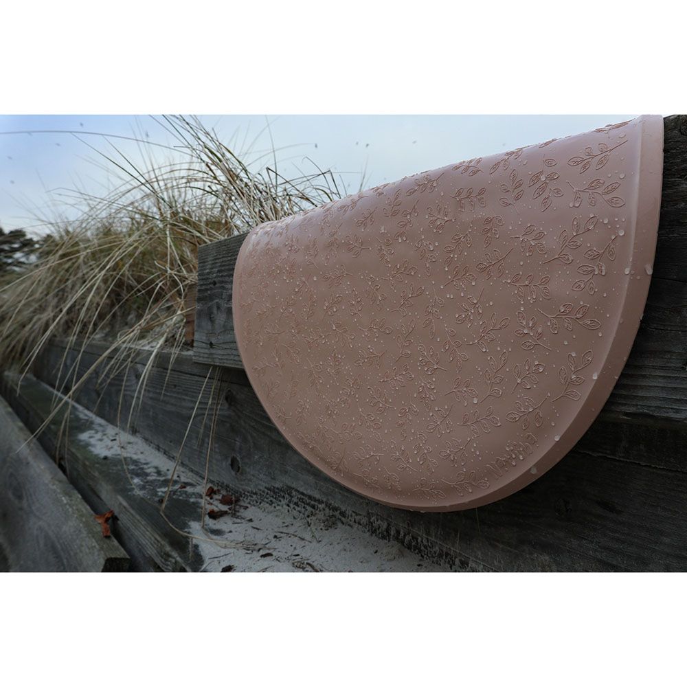 Tapis de bain rond Feuillage Rose - Natruba