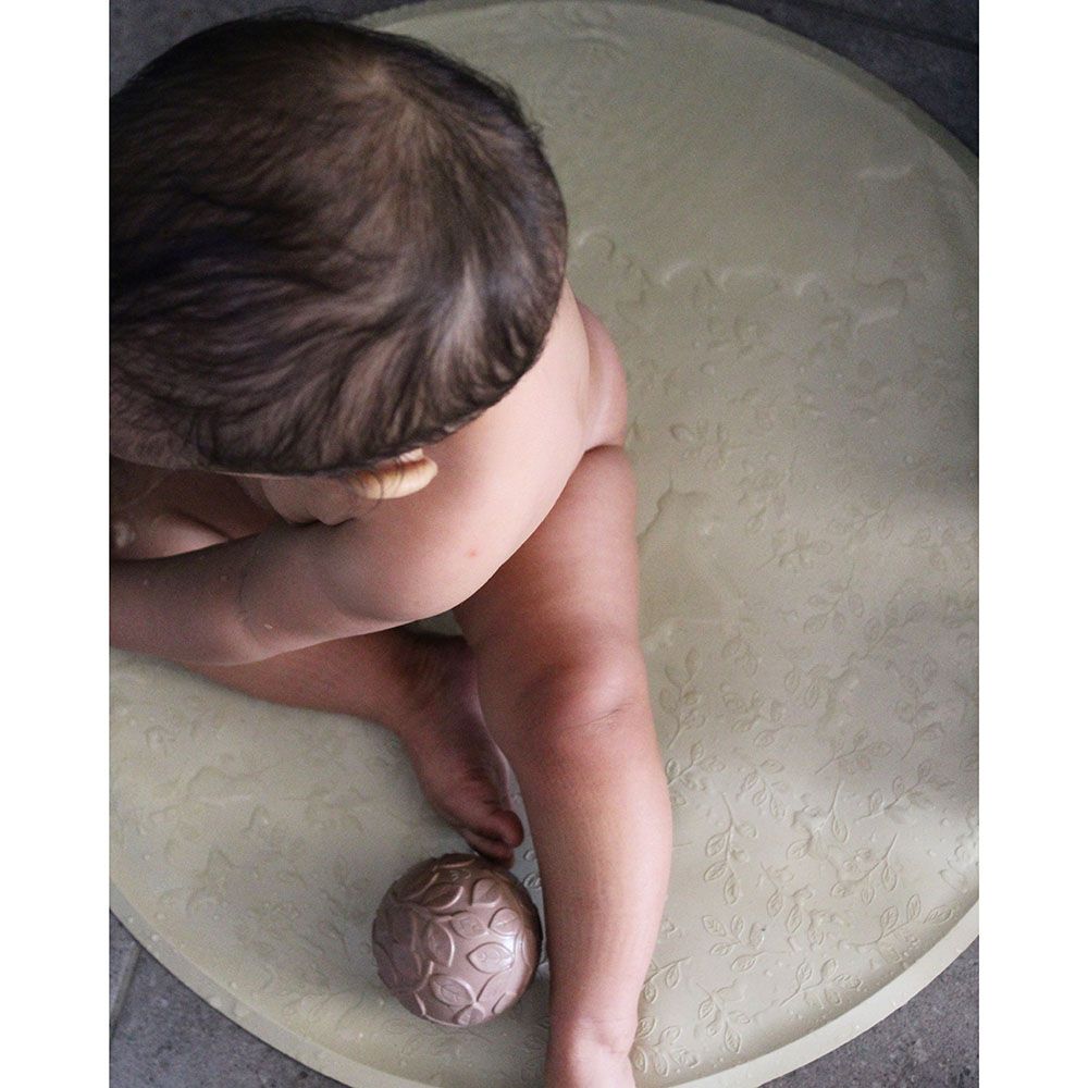 Tapis de bain rond Feuillage Sauge - Natruba