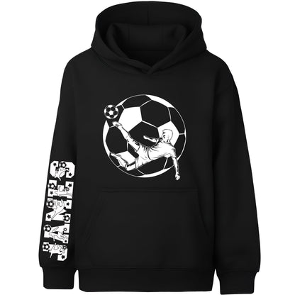 Sweat à capuche football – Fringoo football noir for Boys Cotton Rich Soft Hooded – football Sleeve noir