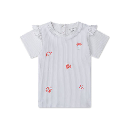 Swimming T-Shirt Short Sleeves - White - White Pearl