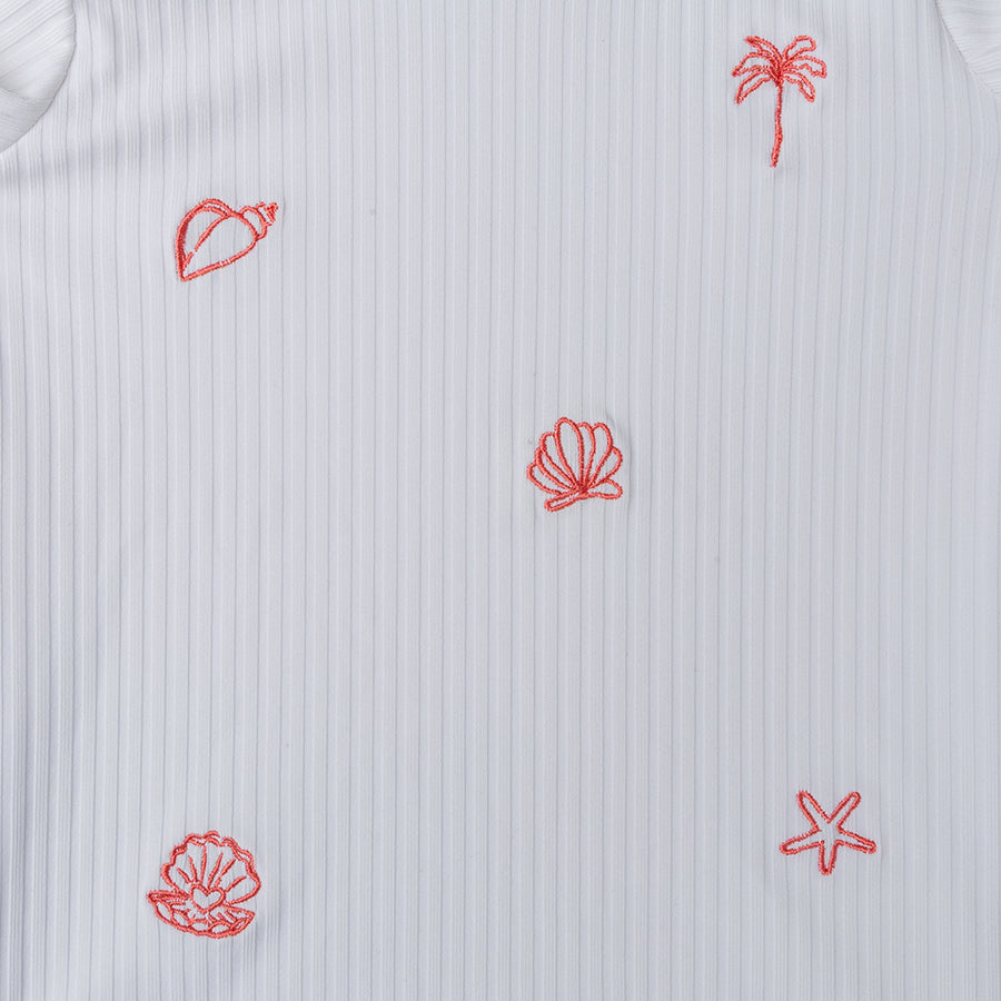Swimming T-Shirt Short Sleeves - White - White Pearl