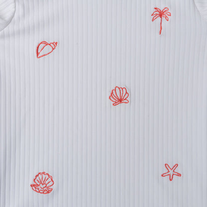 Swimming T-Shirt Short Sleeves - White - White Pearl