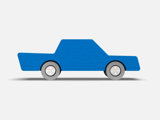 Waytoplay Back and Forth Car Blue - voiture en bois bleue