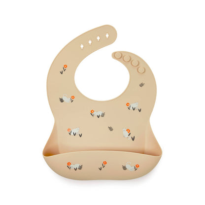 Bavoir en silicone Shayan Chats- crème