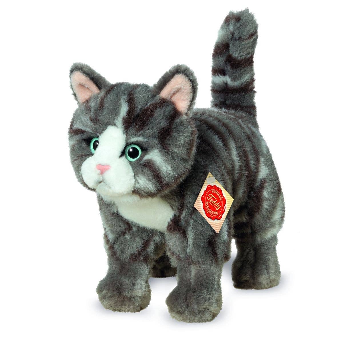 Peluche Chat debout gris tigré