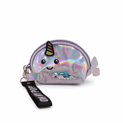 Porte-Monnaie Ovale Oh My Pop! « Narval » – Argent
