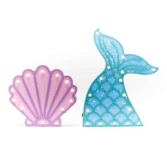 Figurines Lumineuses en Bois Sirène & Coquillage