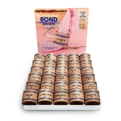 Ronds de serviette en bois – Collection Famille