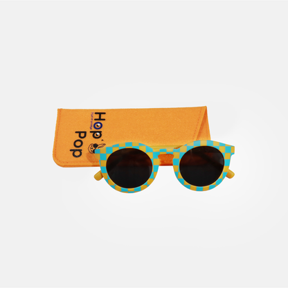 Lunettes de soleil Enfant Hop'Pop – CAT 3 – Matchy Vichy Bleu