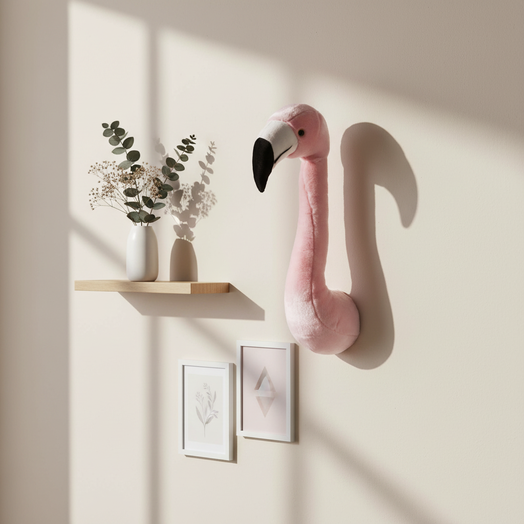 Décoration Murale Peluche Sophia le Flamant Rose