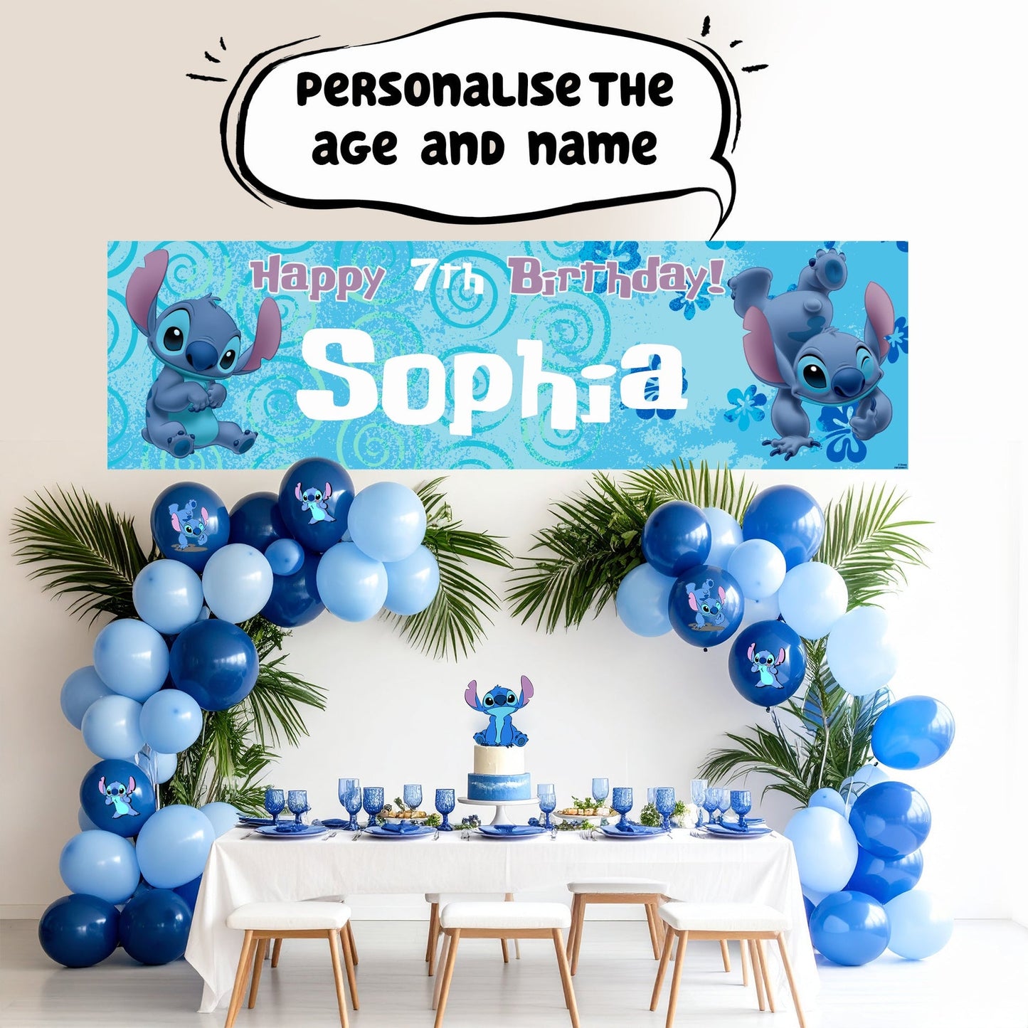Bannière d’anniversaire – Disney Stitch for Girls