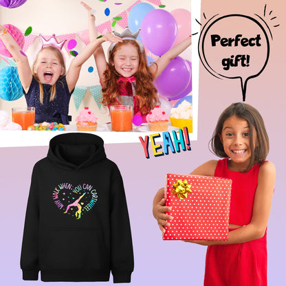 Sweat à capuche gymnastique – Fringoo Gymnastic for Cotton Rich Soft Hooded – Gymnastic CartWheel- noir